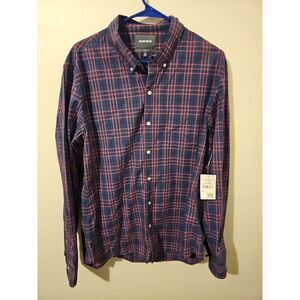 New Bonobos Shirt Mens XL Button Down Arrowhead Check-coral Ribbon
